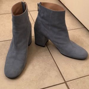 Stuart Weizmann light blue suede ankle boot